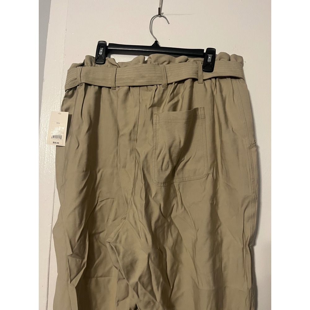 A New Day Beige Paperbag Waist High Rise Straight Leg Pants XXL NWT - Picture 7 of 9